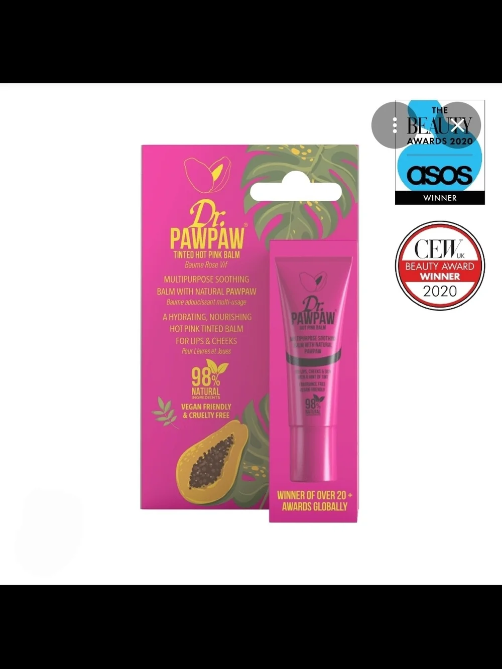 VITAMASQUES & Dr. PAWPAW Lip Care Duo — Cherry Glaze & Hot Pink BNIB